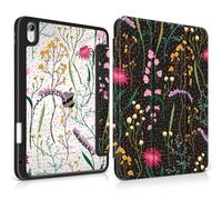 MEEgoodo Case for iPad Air 11 inch M4 2026/M3 2025/M2 2024, for iPad Air 5th/4th Generation Case 10.9 inch 2022/2020, Tablet Cover with Acrylic Transparent Back Shell, Colourful Wild Flowers