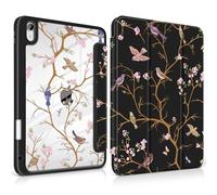 MEEgoodo Case for iPad Air 11 inch M4 2026/M3 2025/M2 2024, for iPad Air 5th/4th Generation Case 10.9 inch 2022/2020, Tablet Cover with Acrylic Transparent Back Shell, Cherry Blossom & Sparrow
