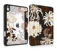 MEEgoodo Case for iPad Air 11 inch M4 2026/M3 2025/M2 2024, for iPad Air 5th/4th Generation Case 10.9 inch 2022/2020, Tablet Cover with Acrylic Transparent Back Shell, White Chrysanthemums