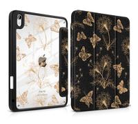 MEEgoodo Case for iPad Air 5th / 4th Generation, 10.9 inches (27.7 cm), 2022 2020, with Transparent Back and Shockproof TPU Frame, Kids Shell with Triple Fold Stand + Pencil Holder +