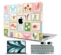 MEEgoodo Case for M4/M3/M2 MacBook Air 13.6 inch Case 2025 2024 2022, Fit Model A3240/A3113/A2681, Laptop Hard Shell with Keyboard Cover Compatible with MacBook Air 13 inch,Post Stamps with Natura