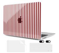 MEEgoodo Case for M4/M3/M2 MacBook Air 13.6 inch Case 2025 2024 2022, Fit Model A3240/A3113/A2681, Laptop Hard Shell with Keyboard Cover Compatible with MacBook Air 13 inch, Red Stripes