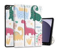 MEEgoodo Case for Samsung Galaxy Tab A9 Plus 11 inch Cover 2024 2023 with S Pen Holder, A9+ Smart Tablet Cases with Leather Trifold Stand+Soft TPU Back Shell+Smart Auto Wake/Sleep, Cute Dinosaurs