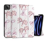 MEEgoodo for iPad Pro 12.9 Case M2 6th/5th/4th/3rd Generation 2022 2021 2020 2018 with Pencil Holder, Tablet Cover with Soft TPU Back Shell, Watercolor Bows