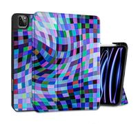 MEEgoodo for iPad Pro 12.9 Case M2 6th/5th/4th/3rd Generation 2022 2021 2020 2018 with Pencil Holder, Tablet Cover with Soft TPU Back Shell, Blue Shades