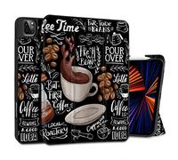 MEEgoodo for iPad Pro M2 12.9 Case 6th/5th/4th/3rd Generation 2022 2021 2020 2018 with Pencil Holder, Tablet Cover with Soft TPU Back Shell, Coffee