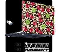 MEEgoodo for M2 MacBook Pro 13 inch Case 2022 2021 2020,Crystal Cover Fit Model A2338 M2/M1 A2251 A2289,Clear Case for 13.3-inch Laptop,Hard Shell for MacBook Pro M2, Beige Brown & Cherry