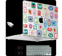 MEEgoodo for M4/M3/M2 MacBook Air 13.6 inch Case 2025 2024 2022(Fit Model A3240/A3113/A2681), Clear Laptop Shell Cases for MacBook Air 13-inch, Colorful Floral Design