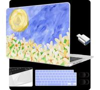MEEgoodo for M4 MacBook Pro 14 inch Case 2024 2023 2021, Laptop Hard Shell Cases Fit Model A3112/A3401/A3185/A2918/A2992/A2779/A2442 for M3 M2 M1 Pro/Max, Summer Flowers
