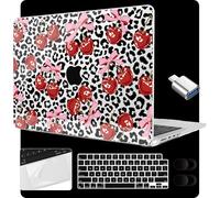 MEEgoodo for M4 MacBook Pro 14 inch Case 2024 2023 2021, Laptop Hard Shell Cases Fit Model A3112/A3401/A3185/A2918/A2992/A2779/A2442 for M3 M2 M1 Pro/Max, Leopard & Cherry