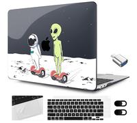 MEEgoodo for MacBook Air 13.3 inch Case 2021 2020 2019 2018 A2337 M1 A2179 A1932, Case for MacBook Air M1,Hard Shell with Keyboard Webcam Cover & Trackpad Film & Type C Adapter,Astronaut & Alien Rides