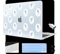 MEEgoodo for MacBook Air 13.3 inch Case 2021 2020 2019 2018 A2337 M1 A2179 A1932, Laptop Shell for MacBook Air M1 with Keyboard Webcam Cover & Trackpad Film & Type C Adapter,Coquette Trellis Floral