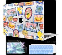 MEEgoodo for MacBook Air 13 inch Case 2021 2020 2019 2018 Released A2337 M1 A2179 A1932 with Touch ID, Plastic Hard Shell & Keyboard Cover Compatible with MacBook Air Case 13.3,Retro Tropical Pattern