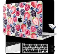 MEEgoodo for MacBook Pro 13 inch Case 2022 2021 2020 A2338 M2/M1 A2251 A2289 with Touch ID,Clear Laptop Hard Shell Cases with Keyboard Webcam Cover&Trackpad Film& Type C Adapter, Fresh Berries Pattern