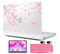 MEEgoodo Printed Case for New MacBook Neo 13 inch 2026 Release(Fit Model A3404), Laptop Hard Shell Cases with Keyboard Skin & Screen Protector & Webcam Covers, Cherry Blossoms
