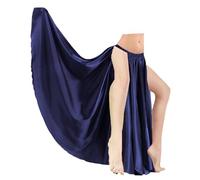 MEEK MERCERY BY KF Belly Dancing Side Slit Full Circle with Slit Skirt Belly Dance Skirt S2 Navy Blue