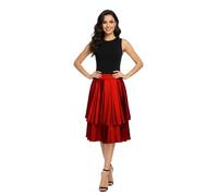 MEEK MERCERY BY KF Party wear Satin Midi Skirt Satin 2 Layer MidI Belly Dancing Skirt S101