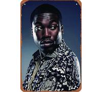 Meek Mill Portrait Hip Hop Posters 8 x 12 Inches - Vintage Metal Tin Sign for Home Bar Pub Garage Decor Gifts
