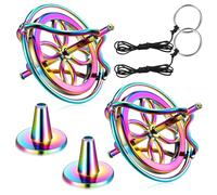 meekoo 2 Packs Metal Anti-Gravity Gyroscope Colorful Rotating Top Gyroscope Balance Toy Educational Gift
