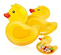 meekoo 24 Pcs Rubber Duck Party Paper Plates Rubber Duck Theme Party Decorations for Dinner Dessert Picnic Birthday Wedding