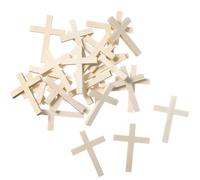 meekoo 24 Pieces Natural Wooden Cross Pendants Mini Cross Beads for DIY Crafts Jewelry Making(Wood Color,2.36 x 3.15 x 0.31 Inch)