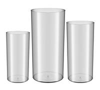 meekoo Flower Acrylic Vase Cylinders Round Decorative Clear Vase Break Resistant Acrylic Flower Cylinder for Centerpieces Floral Home Wedding Table Decoration (Grey,Height 8/10/12 in)