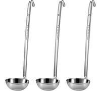meekoo Stainless Steel Ladle Soup Handle Ladle with Pouring Rim for Kitchen Cooking Soup Sauce