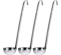 meekoo Stainless Steel Ladle Soup Handle Ladle with Pouring Rim for Kitchen Cooking Soup Sauce