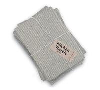 MEEMA Kitchen Towels and Dishcloths Sets of 4 | Large 18 x 28 Inch | Upcycled Cotton Tea Towels for Kitchen | Super Absorbent Cotton | Charcoal | Hand Towels
