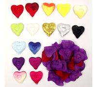 Meena Supplies 100x HEART SHAPE Rose Flower Petals! Artificial Wedding Table Throwing Confetti (Silver)