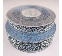 Meena Supplies 9mm or 22mm Cheetah Leopard Wild Animal Print Grosgrain Ribbon Buy - Roll Or Cut (Baby Blue, 22mm x 3m Cut Length)