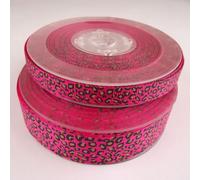 Meena Supplies 9mm or 22mm Cheetah Leopard Wild Animal Print Grosgrain Ribbon Buy - Roll Or Cut (Cerise Pink, 9mm x 6m Cut Length)