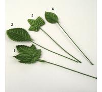 Meena Supplies Bundle of 20 Mini Satin Buttonhole Leaves (2) Large Spiky - Artificial Flowers