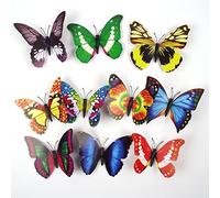 Meena Supplies Magnetic Artificial Butterflies In 3 sizes Decorative Picks (Large 8 Pices)