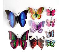 Meena Supplies Magnetic Artificial Butterflies In 3 sizes Decorative Picks (Mix 5S 3M 3L)