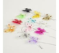 Meena Supplies Pack of 10 Mini Butterfly Picks White