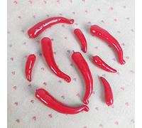 Meena Supplies Set of 10 Multi-Size Red Artificial Chilis - Multi Size Red Jalapeno Chilly