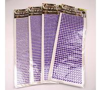Meena Supplies Up to 1350x Stick On Self Adhesive Rhinestones - (Purple, 6mm x504 pcs)