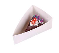 Meena Supplies White Triangular Cake Slice Serving Boxes - Wedding Birthday Plate Triangle - 25 Boxes