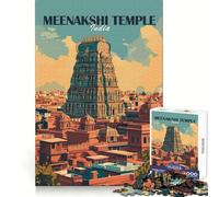 Meenakshi Temple India 1000 Piece Jigsaw Puzzles for Adults Focus Skill Perfect Connection Fun Challenge Art Display (38x26cm)
