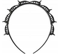 MEEO FASHIONS Double Layer Braided Headband Double Bangs Hairpin Hairdressing Hair Tool with Alligator Clips - Black (Pack of 1)