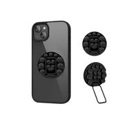 MeeQee Silicone Suction Cup Phone Case Mount, Hands-Free Sticky Cell Phone Grip Holder with Suction Power Smartphone Accessories for Selfies & Videos (Black)