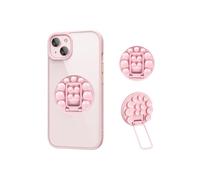 MeeQee Silicone Suction Cup Phone Case Mount, Hands-Free Sticky Cell Phone Grip Holder with Suction Power Smartphone Accessories for Selfies & Videos (Pink)