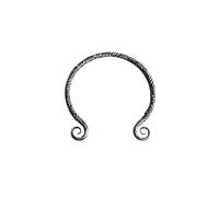 MEER_CRAFT Hand-Forged Viking Iron Torque Necklace - Medieval Celtic Neck Torc for Men & Women - Rustic Norse Jewelry - Handmade Blacksmith Forged Spiral Torc