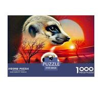 Meerkat 1000 Piece Jigsaw Puzzle for Adults - Cute Animal Includes Whimsies, Brainteasing, Collectible, Whole-family Fun 38x26cm/1000pcs