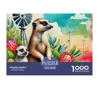 Meerkat, 1000-piece Jigsaw Puzzle, Goal Oriented Recreational Game Motivating Efficiency Speed Strategic Planning, Lively Indoor Amusement Enhancing Engagement through Playful Rivalry, Suitable for Ag