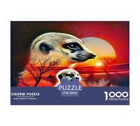 Meerkat 1000 Piece Jigsaw Puzzles Fun Challenging Modern Underwater Animals Classic Educational Games Beautiful Decoration Suitable for Children & People Aged 14+ 38x26cm/1000pcs