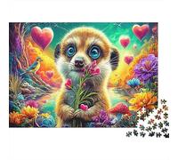 Meerkat 1000 Piece Puzzle Love Garden Home Decor Senior Leisure Enthusiasts Brain Training Retirement Gift for Grandparents 38x26cm/1000pcs