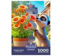 Meerkat 1000 Pieces Cute Animal Paper Jigsaw Puzzle - 100% Recycled Cardboard Decoration for Adults & Kids | 70x50cm/1000pcs