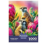 Meerkat 1000 Pieces Cute Animal Paper Jigsaw Puzzle - Birthday Gift Educational Game for Adults & Kids | 70x50cm/1000pcs